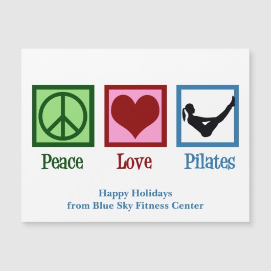 Peace Love Pilates Custom Kerstmagneet Kaart (Voorkant)