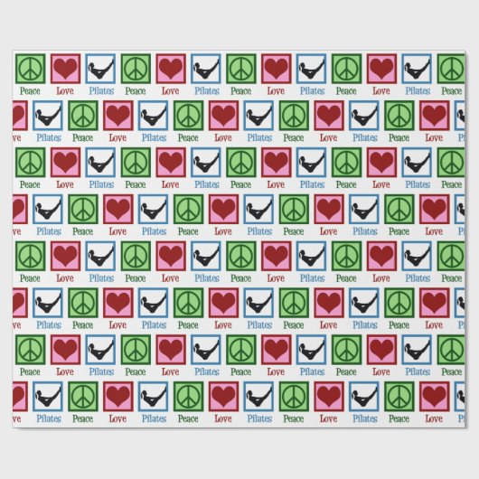 Peace Love Pilates Docent Schattige Kerstmis Cadeaupapier (Vlak)