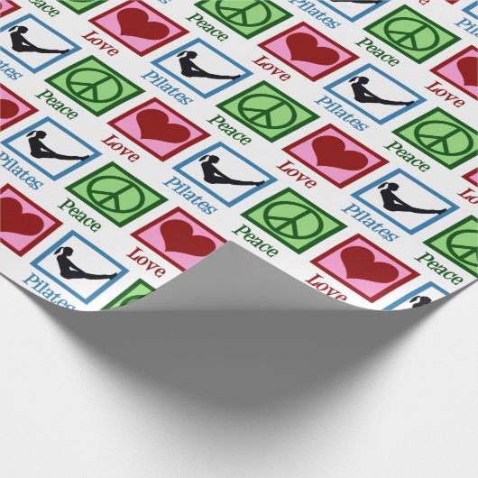 Peace Love Pilates Docent Schattige Kerstmis Cadeaupapier (Hoek)