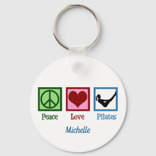 Peace Love Pilates Instructor Monogram Sleutelhanger