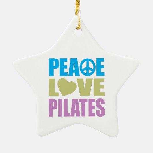 Peace Love Pilates Keramisch Ornament (Achterkant)