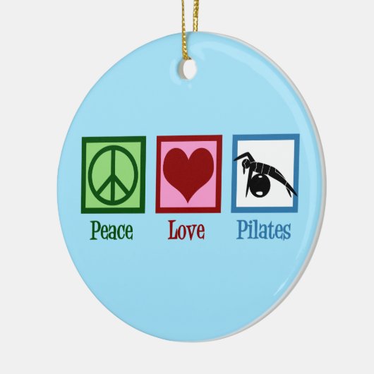 Peace Love Pilates Keramisch Ornament (Links)