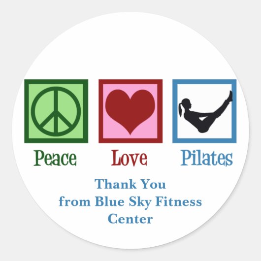 Peace Love Pilates Schattigee maatwerkstudio Ronde Sticker (Voorkant)