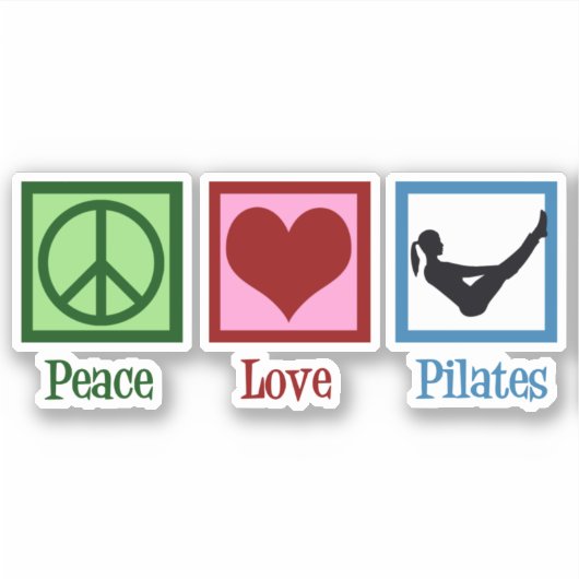 Peace Love Pilates Sticker (Voorkant)
