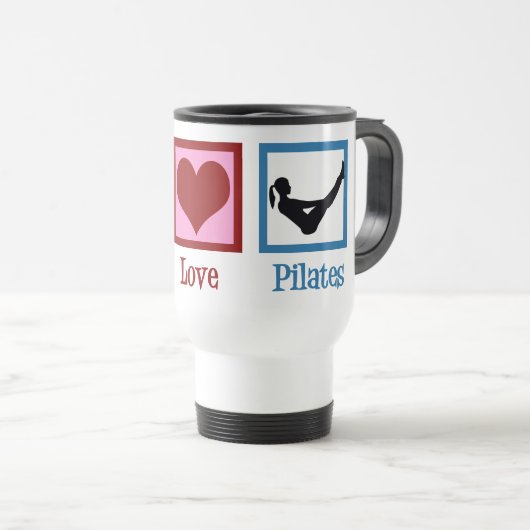 Peace Love Pilates Teacher Cute Gift Reisbeker (Voorkant rechts)