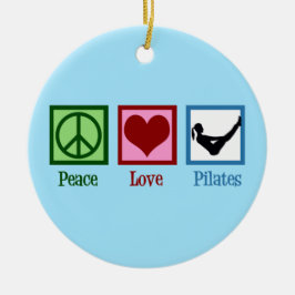 Peace Love Piloteninstructeur Boat Pose Kerstmis Keramisch Ornament