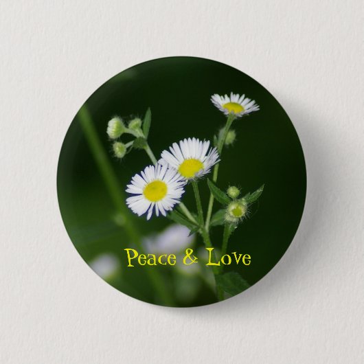 Peace & Love Pin Ronde Button 5,7 Cm (Voorkant)
