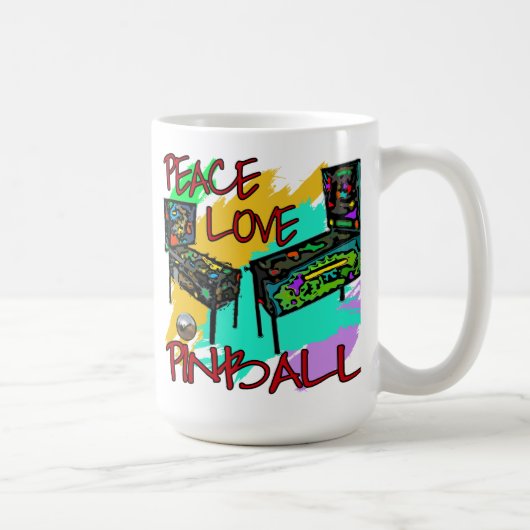 Peace Love Pinball Koffiemok (Rechts)