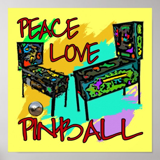 Peace Love Pinball Poster (Voorkant)