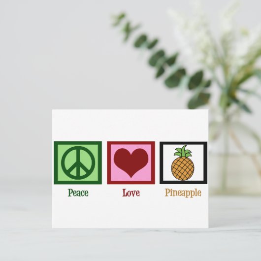 Peace Love Pineapple Briefkaart (Staand voorkant)