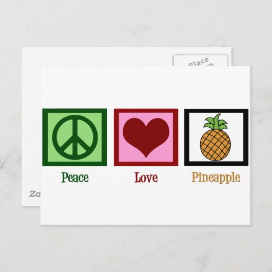 Peace Love Pineapple Briefkaart (Voorkant / Achterkant)
