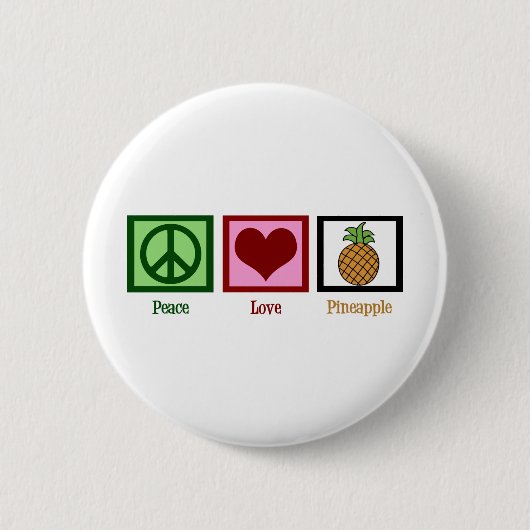 Peace Love Pineapple Ronde Button 5,7 Cm (Voorkant)