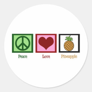 Peace Love Pineapple Ronde Sticker