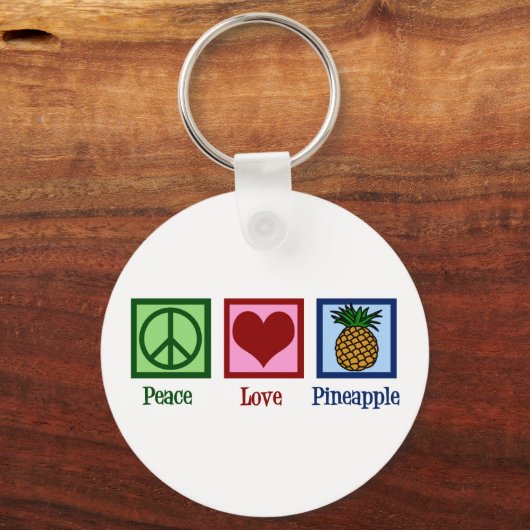 Peace Love Pineapple Sleutelhanger (Voorkant)