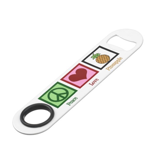 Peace Love Pineapple Speed Flessenopener (Voorkant Gekanteld)