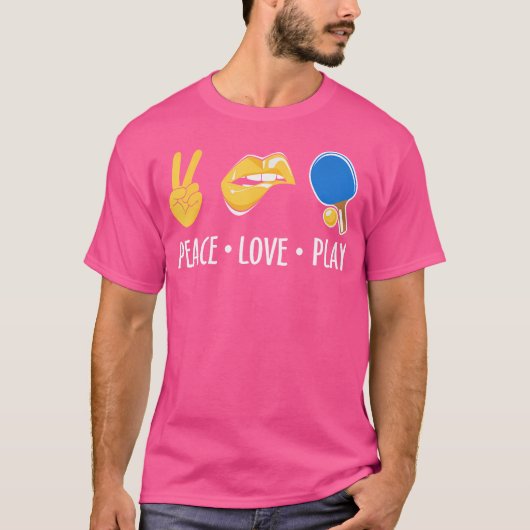 Peace Love Ping Pong Funny Table Tennis T-shirt (Voorkant)