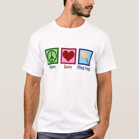 Peace Love Ping Pong T-shirt (Voorkant)