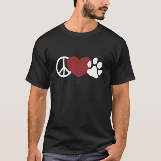 Peace-Love-(Pink)Paw T-shirt (Voorkant)