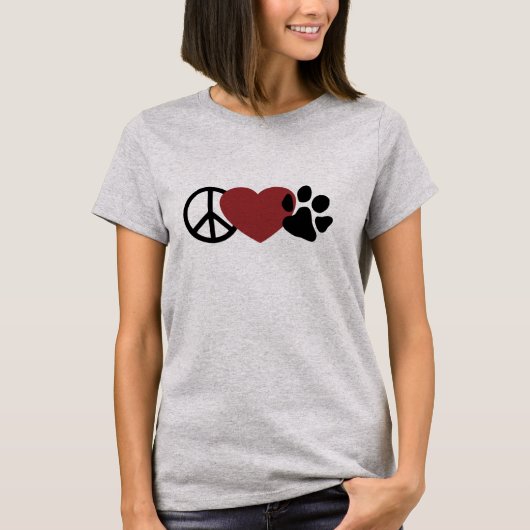 Peace-Love-(Pink)Paw T-shirt (Voorkant)