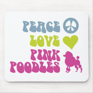 Peace Love Pink Poodles mousepad Muismat