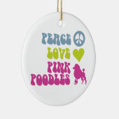 Peace Love Pink Poodles ornament, aanpassen Keramisch Ornament (Rechts)