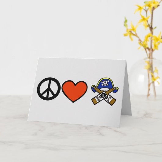 Peace Love Pirate Customize Card Kaart (Gele Bloem)
