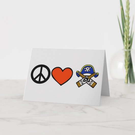 Peace Love Pirate Customize Card Kaart (Voorkant)