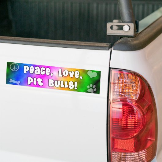 Peace Love Pit Bulls Bumpersticker (Op Truck)