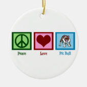 Peace Love Pit Bulls Keramisch Ornament (Voorkant)