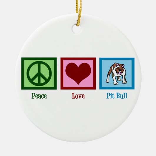 Peace Love Pit Bulls Keramisch Ornament (Voorkant)