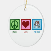 Peace Love Pit Bulls Keramisch Ornament (Links)