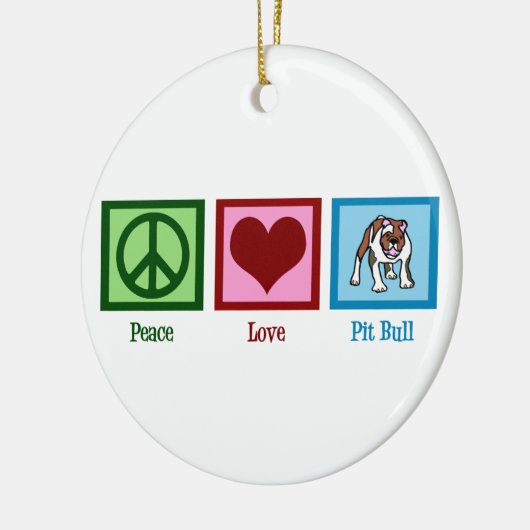 Peace Love Pit Bulls Keramisch Ornament (Links)