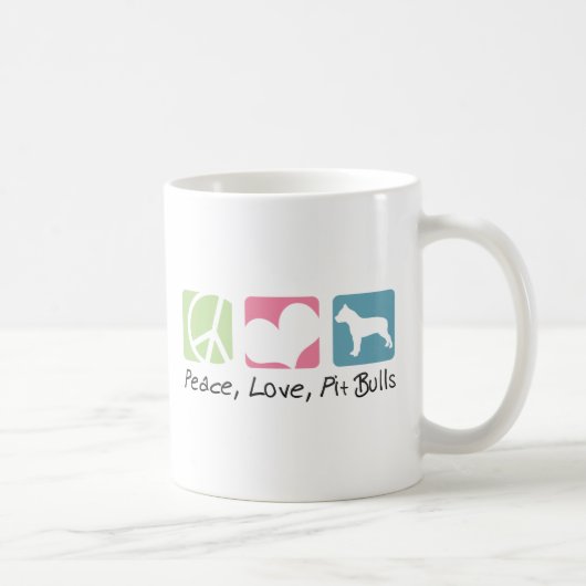 Peace Love Pit Bulls Koffiemok (Rechts)