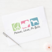 Peace Love Pit Bulls Ovale Sticker (Envelop)