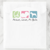Peace Love Pit Bulls Ovale Sticker (Tas)