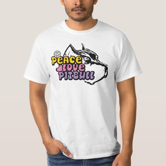 Peace Love Pitbull, antiBSL T-shirt (Voorkant)