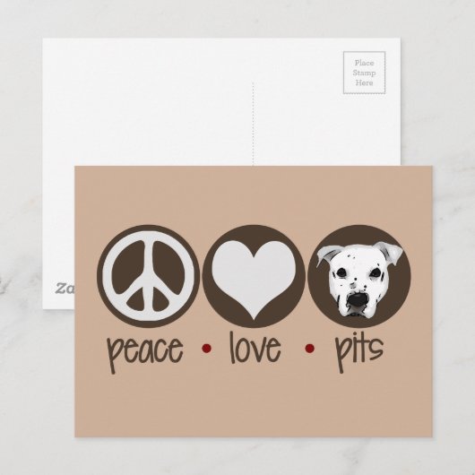 Peace Love Pits Briefkaart (Voorkant / Achterkant)