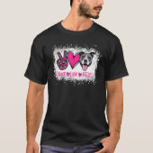 Peace Love Pitties Pitbull Huisdier Eigenaar Bont T-shirt (Voorkant)