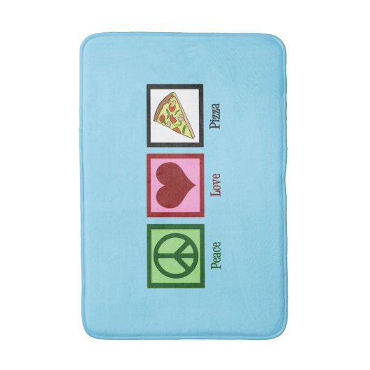 Peace Love Pizza Badmat (Voorkant Verticaal)