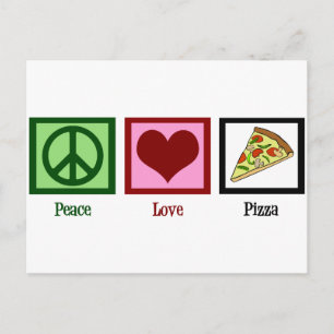 Peace Love Pizza Briefkaart