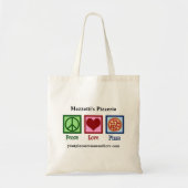 Peace Love Pizza Custom Pizzeria Restaurant Tote Bag (Voorkant)