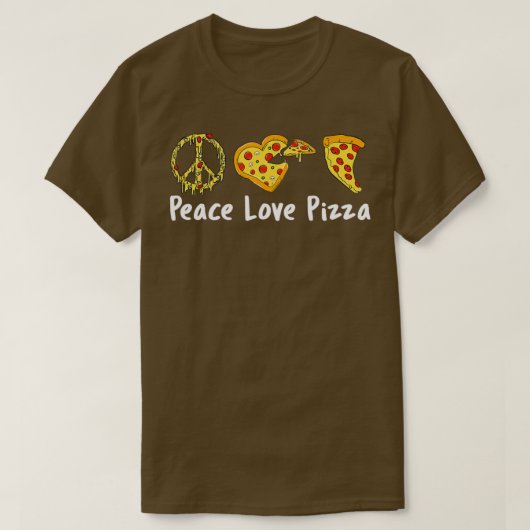 Peace Love Pizza Funny Pizza T-shirt (Design voorkant)