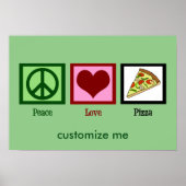 Peace Love Pizza Poster (Voorkant)