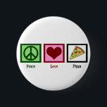 Peace Love Pizza Ronde Button 5,7 Cm<br><div class="desc">Pizza is mijn favoriete maaltijd. mpeperoni,  paddenstoelen en kaas. Wat is er niet om van te houden?</div>