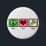 Peace Love Pizza Ronde Button 5,7 Cm<br><div class="desc">Pizza is mijn favoriete maaltijd. mpeperoni,  paddenstoelen en kaas. Wat is er niet om van te houden?</div>