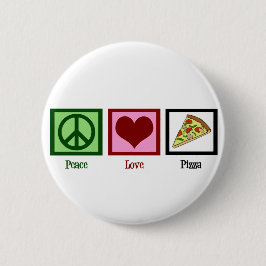 Peace Love Pizza Ronde Button 5,7 Cm