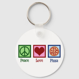 Peace Love Pizza Sleutelhanger