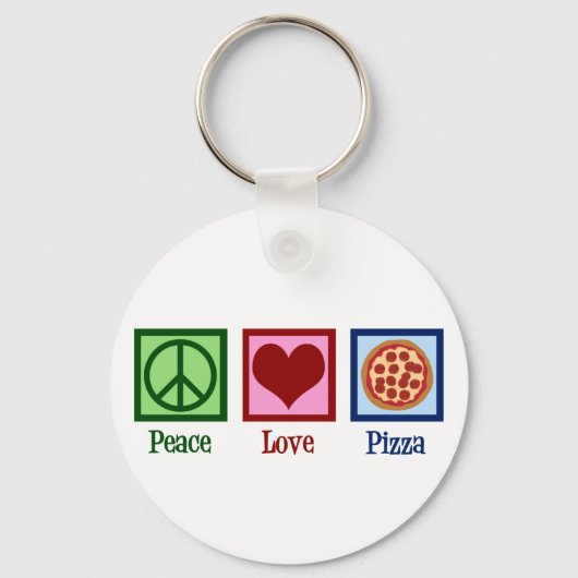 Peace Love Pizza Sleutelhanger (Achterkant)