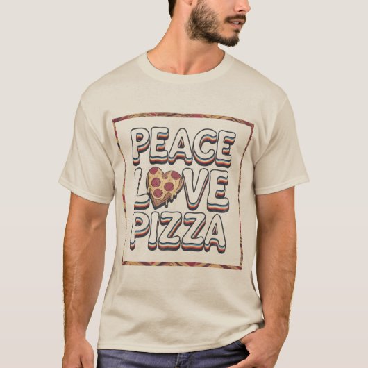 PEACE LOVE PIZZA T-shirt (Voorkant)