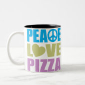 Peace Love Pizza Tweekleurige Koffiemok (Links)